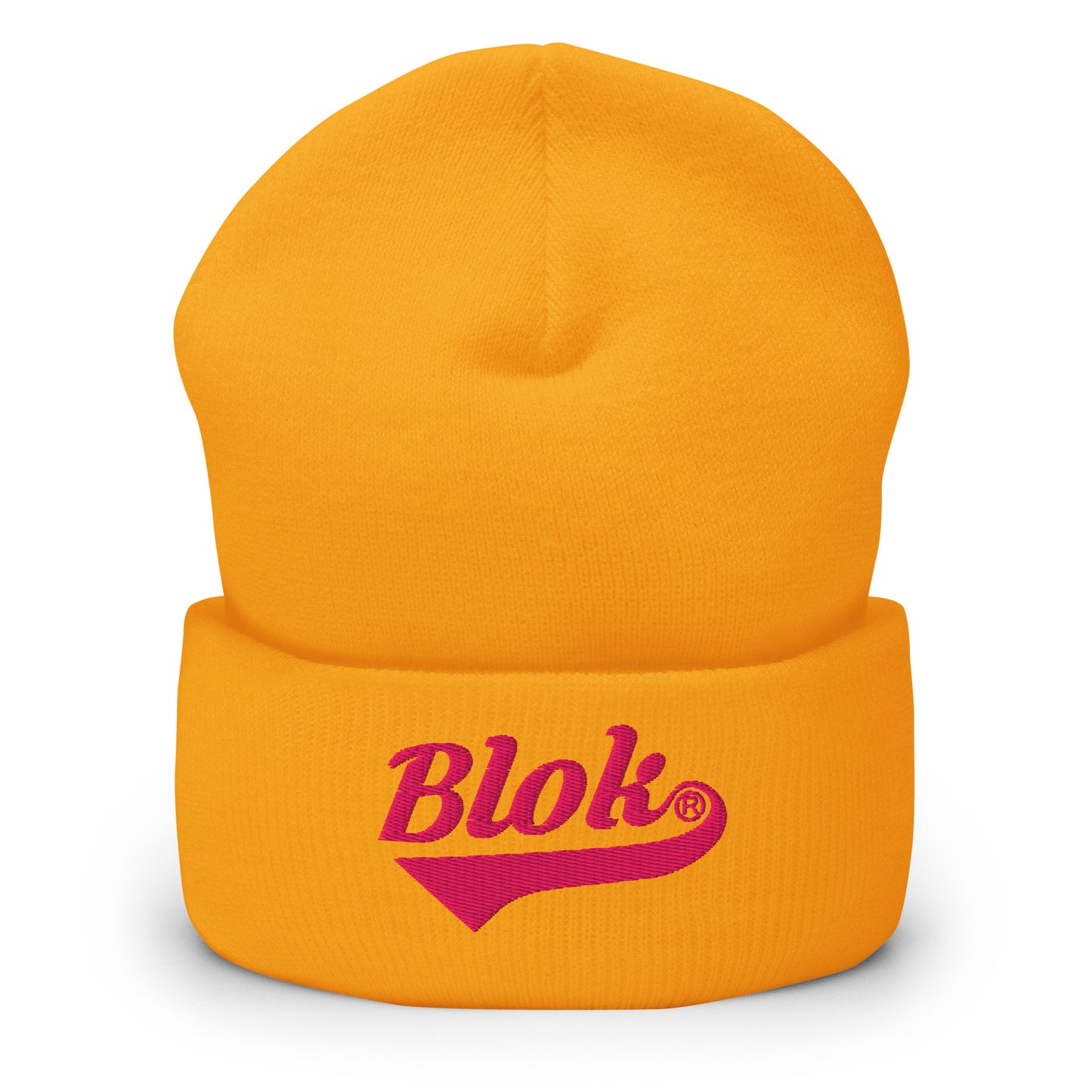 Blok Classic Logo - Dark Pink Embroidery - Cuffed Premium Beanie
