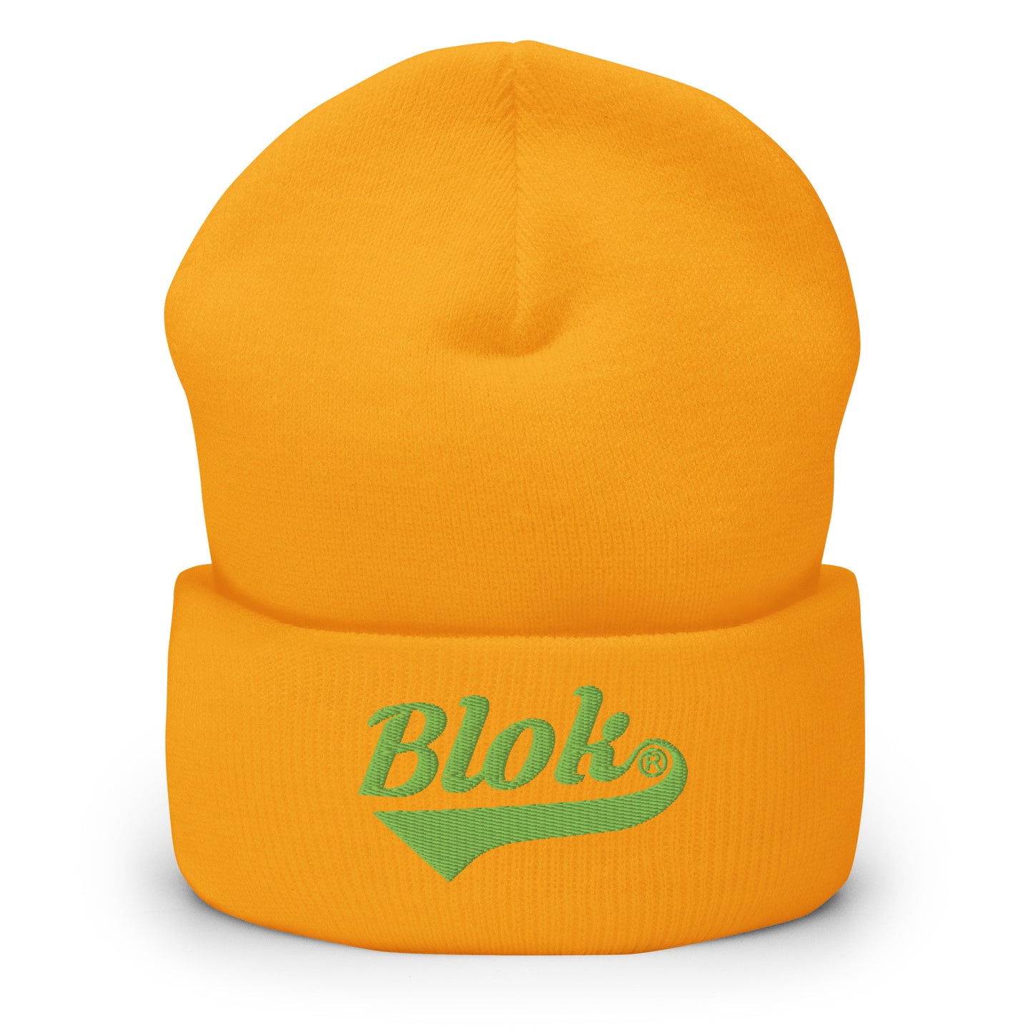 Blok Classic Logo - Light Green Embroidery - Cuffed Premium Beanie