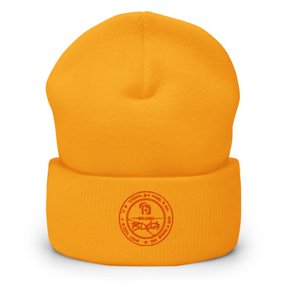 BLOK Apparel Stamp - Unisex Orange Embroidered Cuffed Beanie