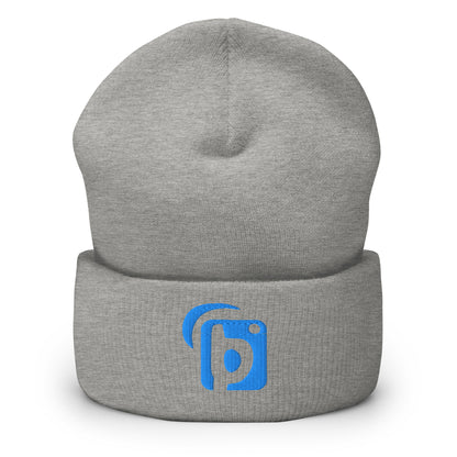 Blok Original Logo - Bright Blue Embroidery - Premium Cuffed Beanie