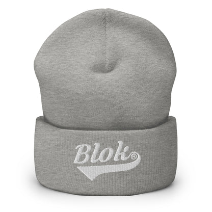 Blok Classic Logo - White Embroidery - Cuffed Premium Beanie