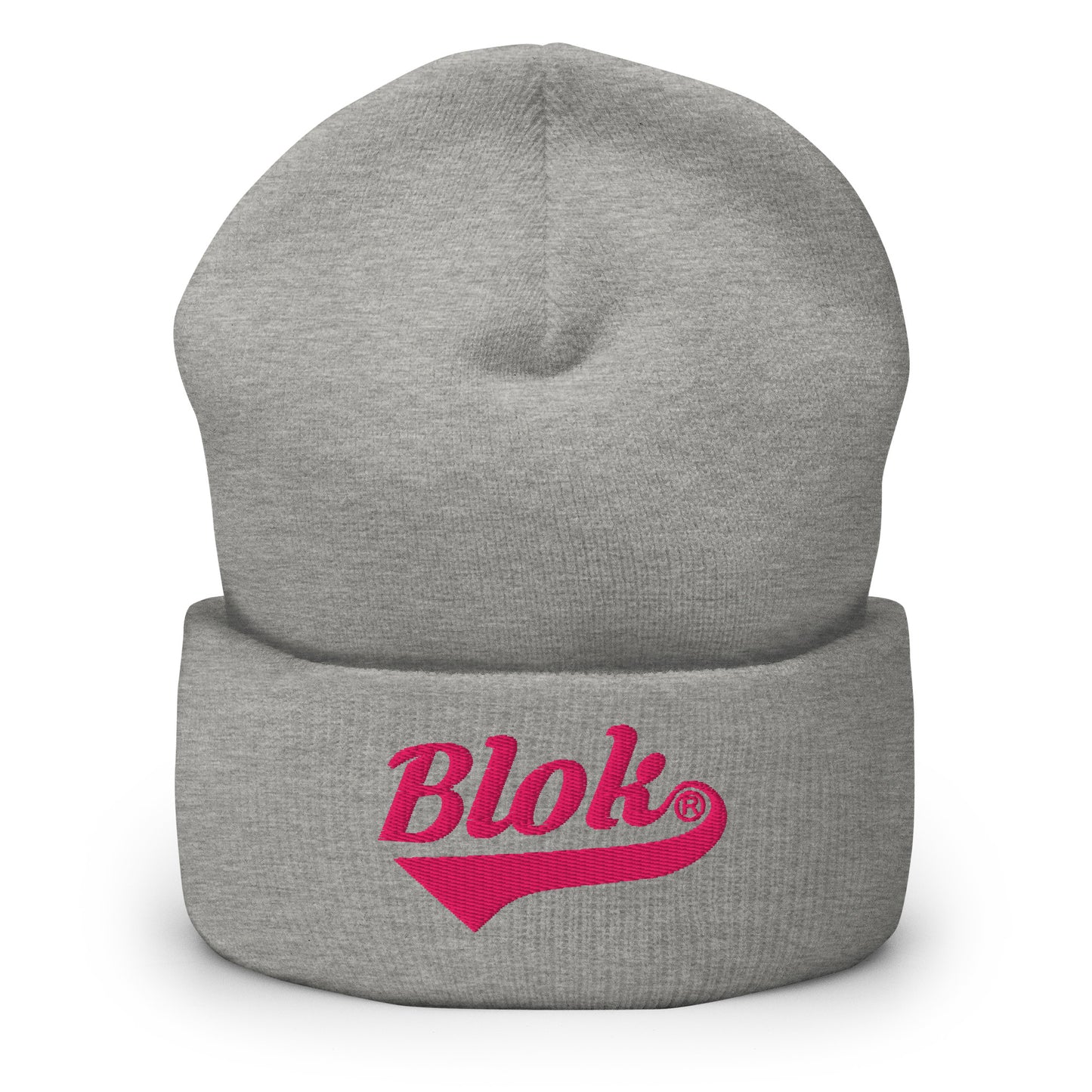 Blok Classic Logo - Dark Pink Embroidery - Cuffed Premium Beanie