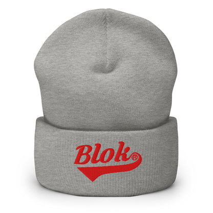 Blok Classic Logo - Red Embroidery - Cuffed Premium Beanie