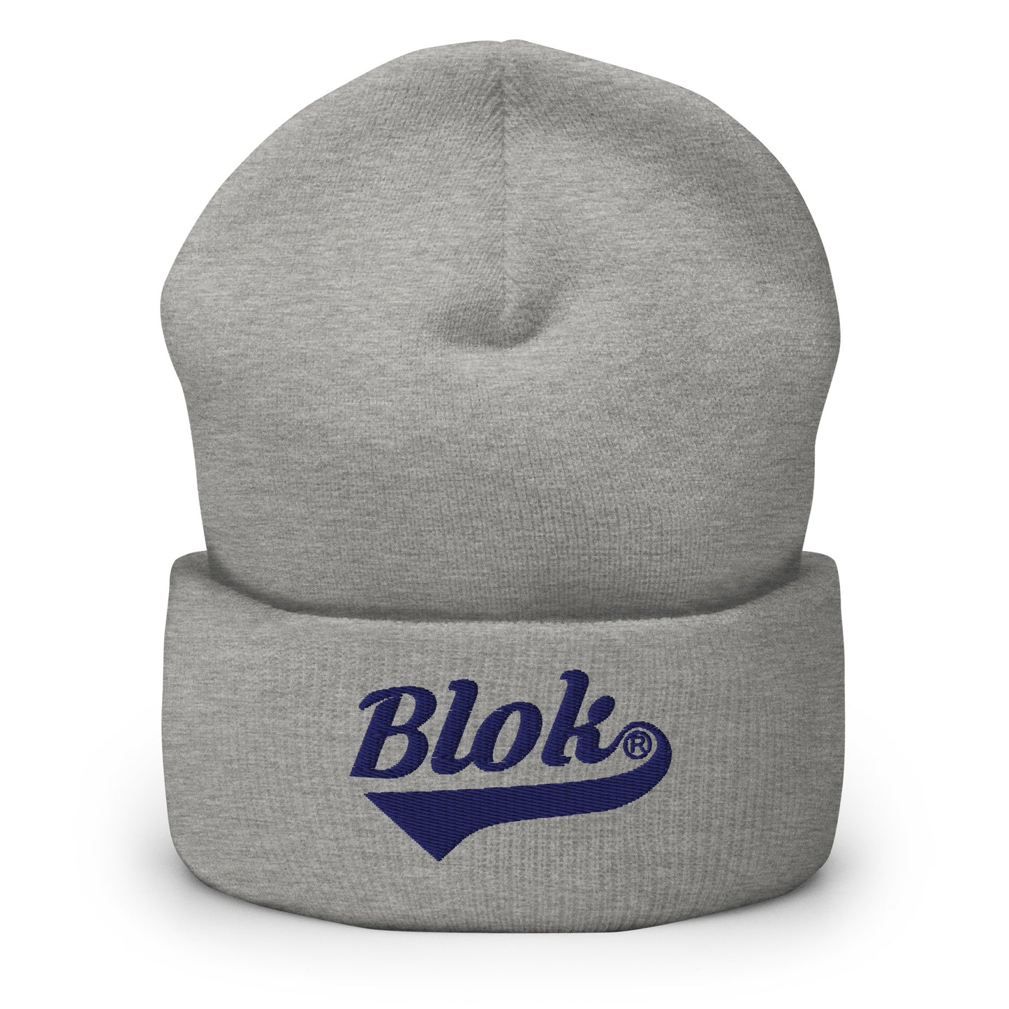 Blok Classic Logo - Dark Blue Embroidery - Cuffed Premium Beanie