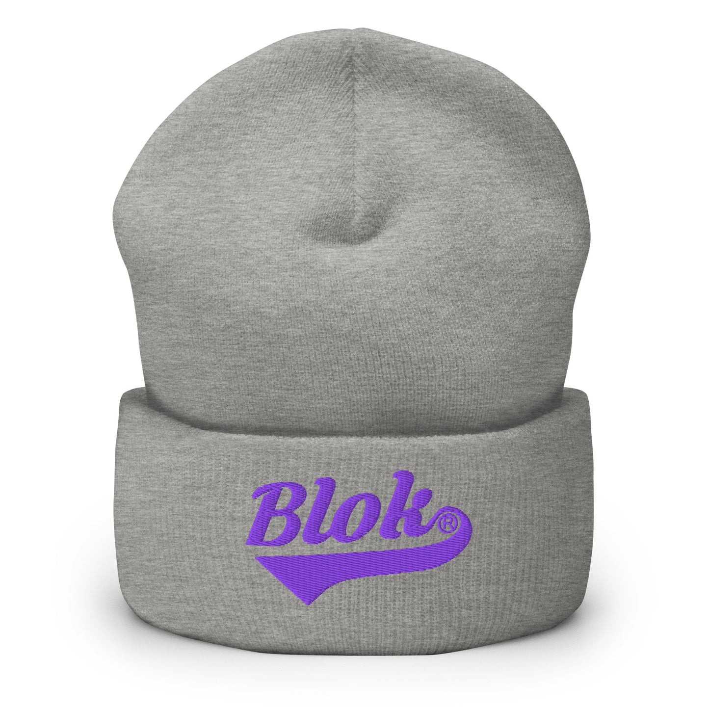 Blok Classic Logo - Purple Embroidery - Cuffed Premium Beanie