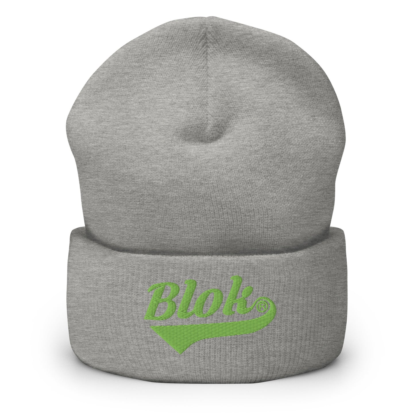 Blok Classic Logo - Light Green Embroidery - Cuffed Premium Beanie