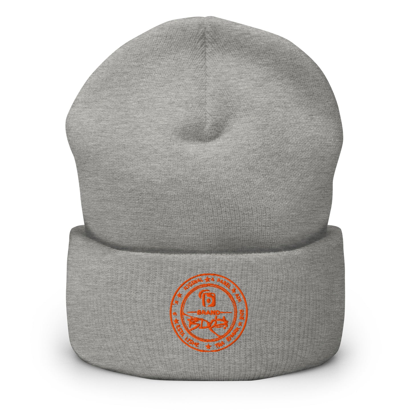 BLOK Apparel Stamp - Unisex Orange Embroidered Cuffed Beanie