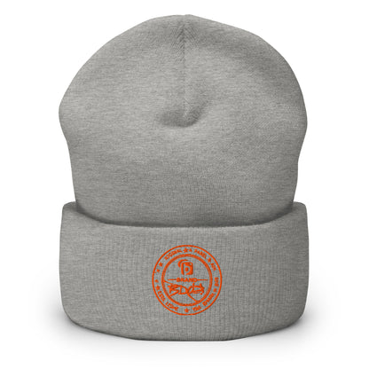 BLOK Apparel Stamp - Unisex Orange Embroidered Cuffed Beanie