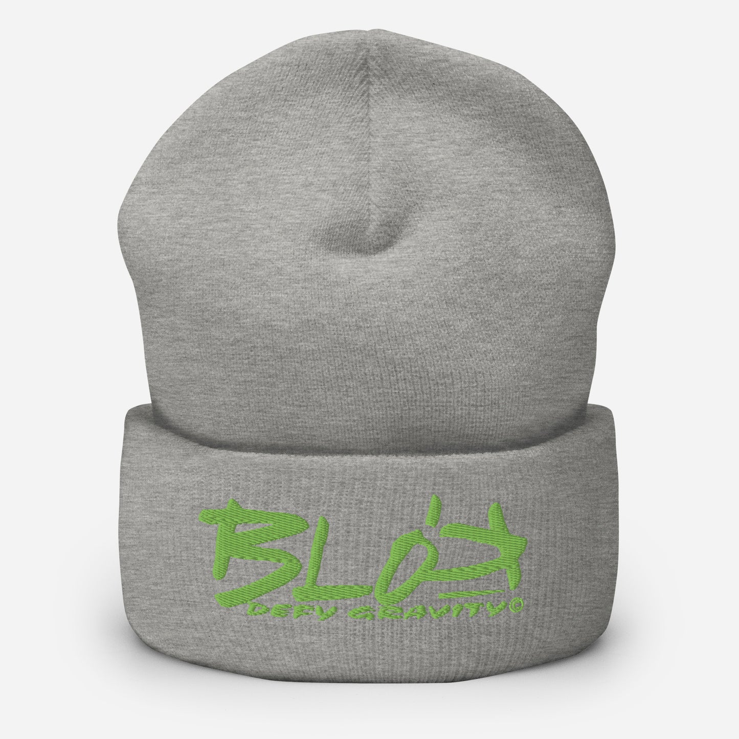 BLOK Defy Gravity - Unisex Sage Green Embroidered Cuffed Beanie