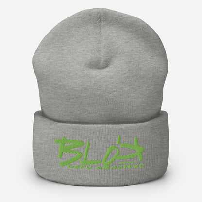 BLOK Defy Gravity - Unisex Sage Green Embroidered Cuffed Beanie