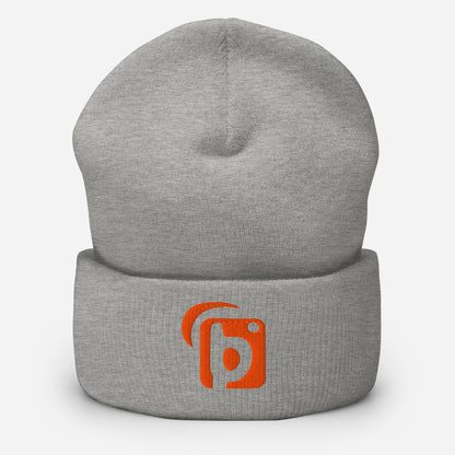 BLOK Original Logo - Unisex Orange Embroidered Cuffed Beanie
