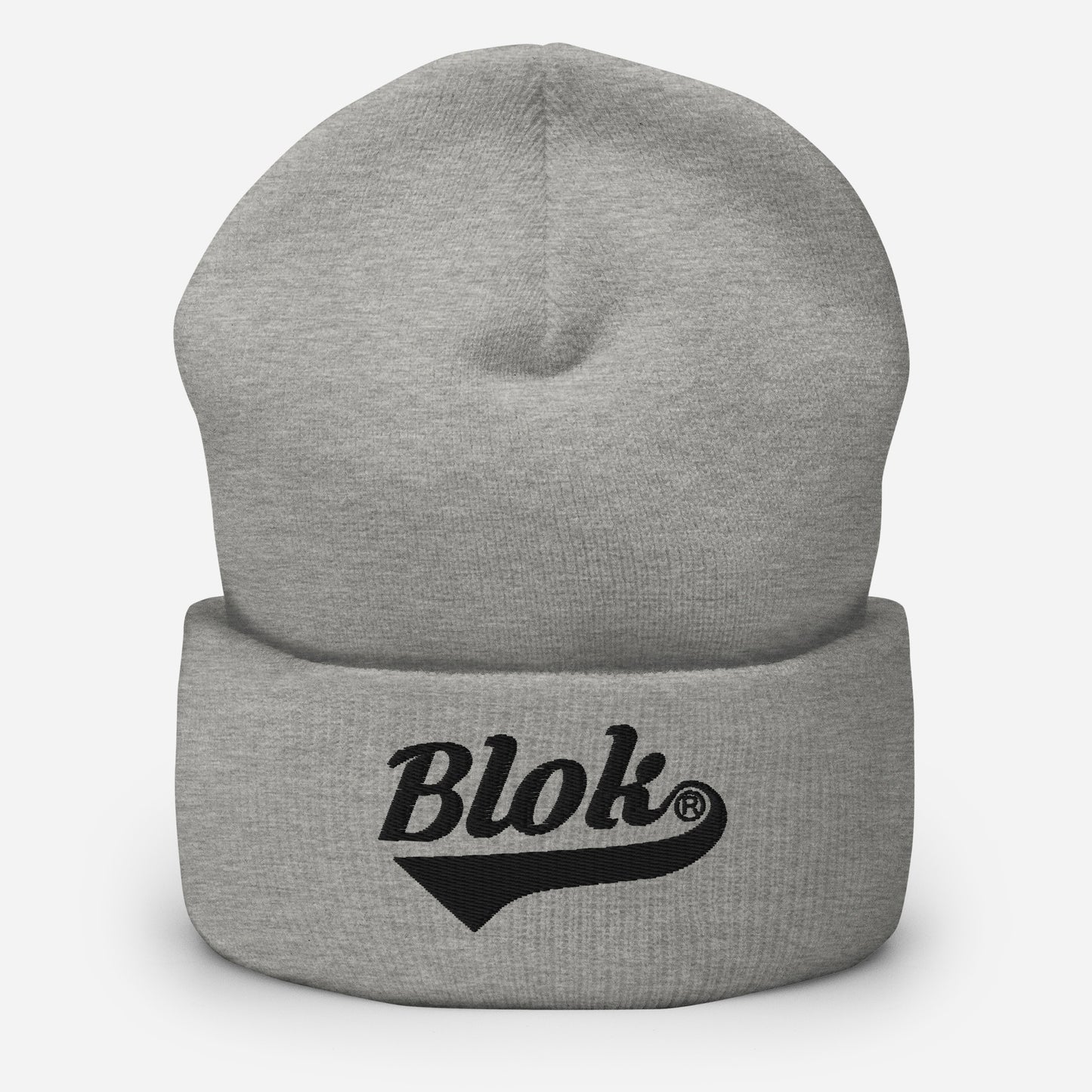 BLOK Classic Logo - Unisex Black Embroidered Cuffed Beanie