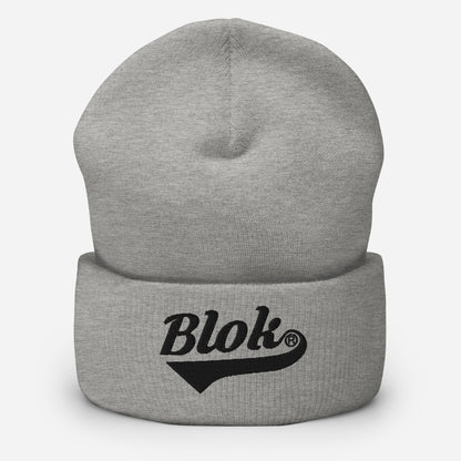 BLOK Classic Logo - Unisex Black Embroidered Cuffed Beanie