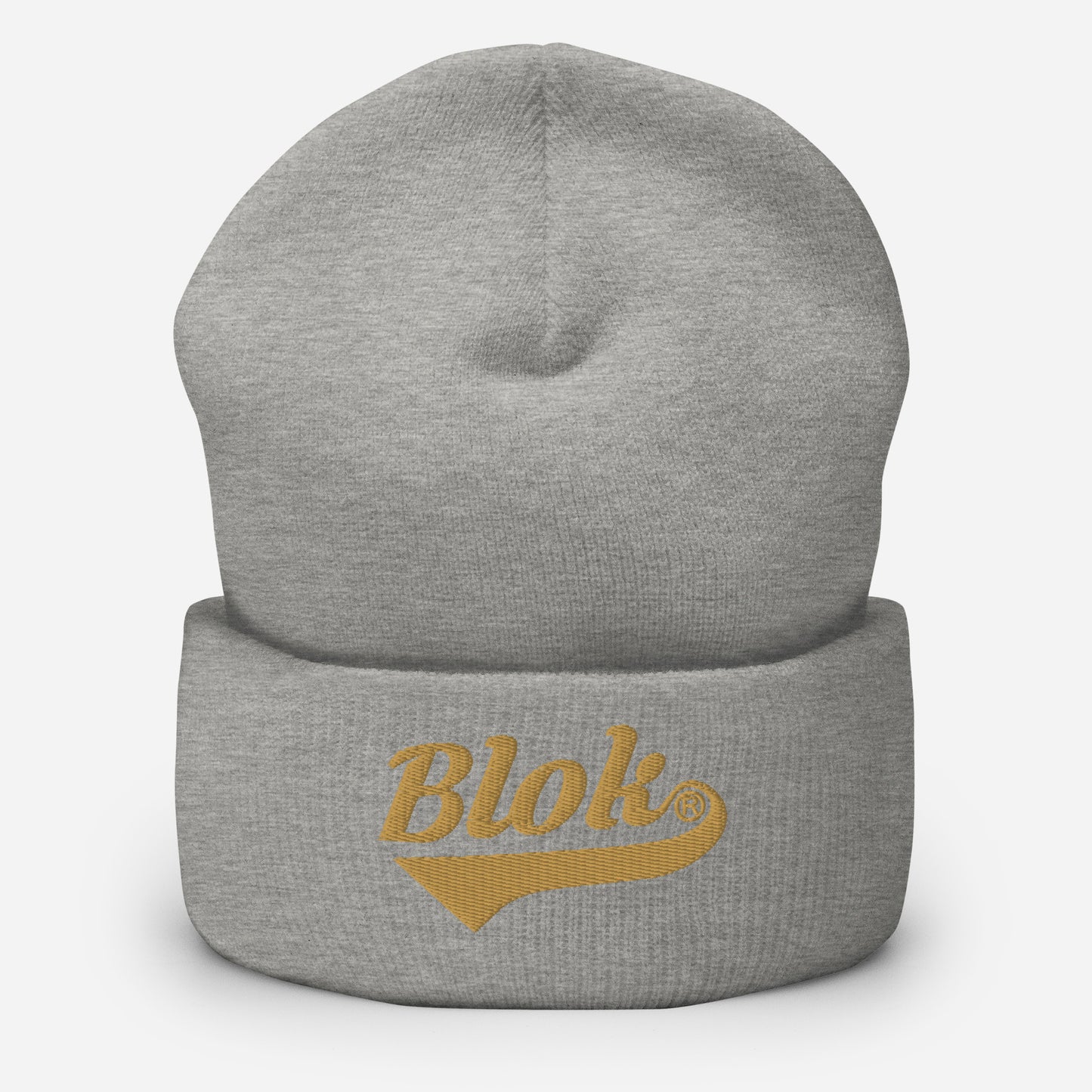 BLOK Classic Logo - Unisex Gold Embroidered Cuffed Beanie