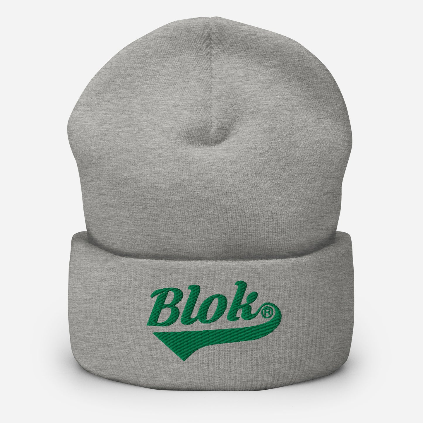 BLOK Classic Logo - Dark Green Embroidered Cuffed Beanie