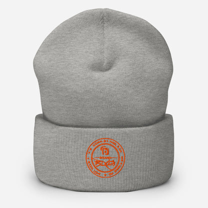 BLOK FULL CIRLCE ORANGE LOGO Premium cuffed beanie
