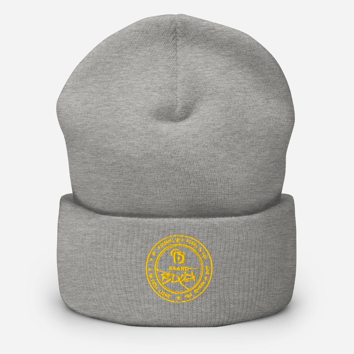 BLOK FULL CIRCLE LIGHT YELLOW LOGO Premium cuffed beanie