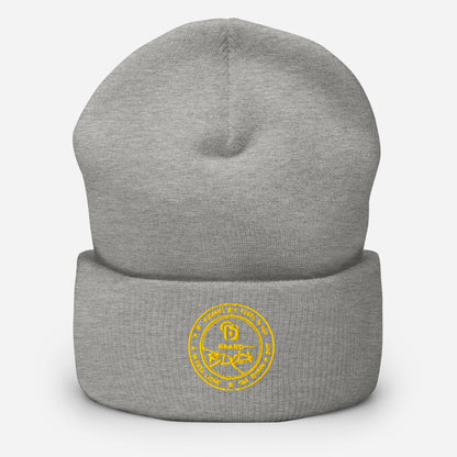 BLOK FULL CIRCLE LIGHT YELLOW LOGO Premium cuffed beanie