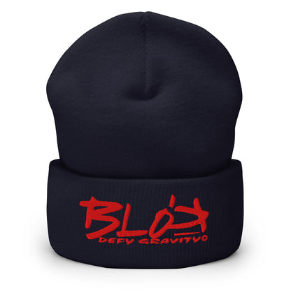 Blok Defy Gravity - Red Embroidery - Premium Cuffed Beanie