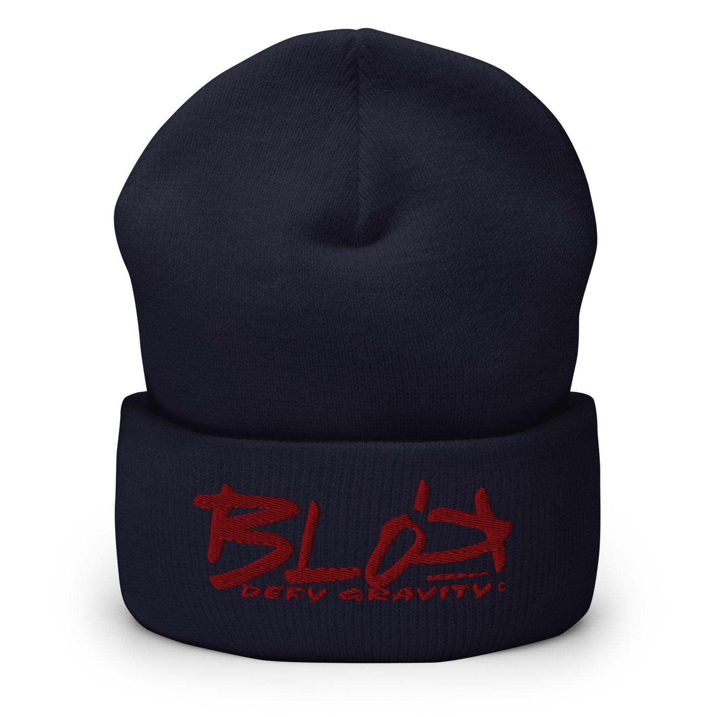 Blok Defy Gravity - Dark Red Embroidery - Premium Cuffed Beanie