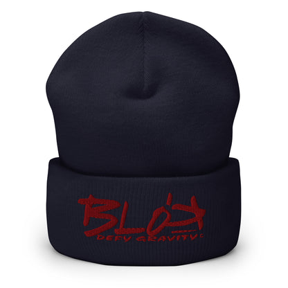 Blok Defy Gravity - Dark Red Embroidery - Premium Cuffed Beanie