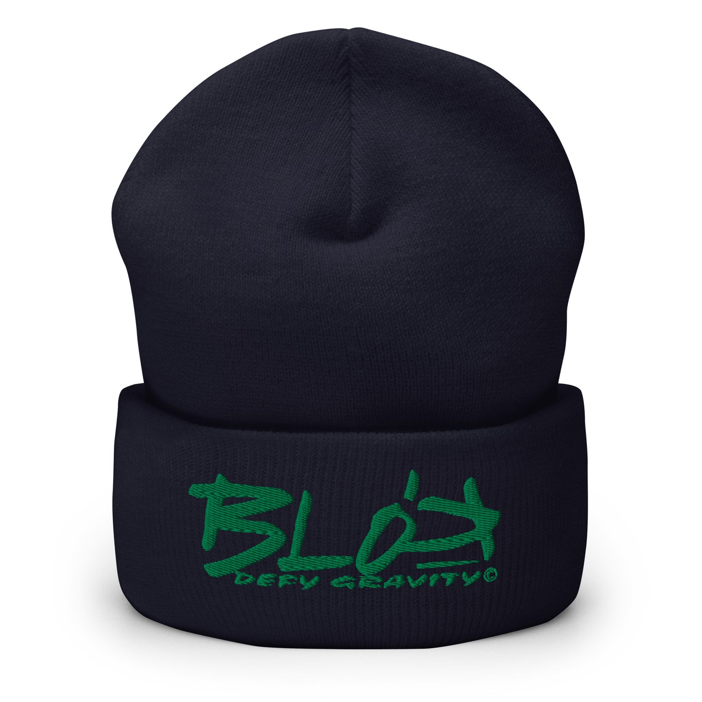 Blok Defy Gravity - Dark Green Embroidery - Premium Cuffed Beanie