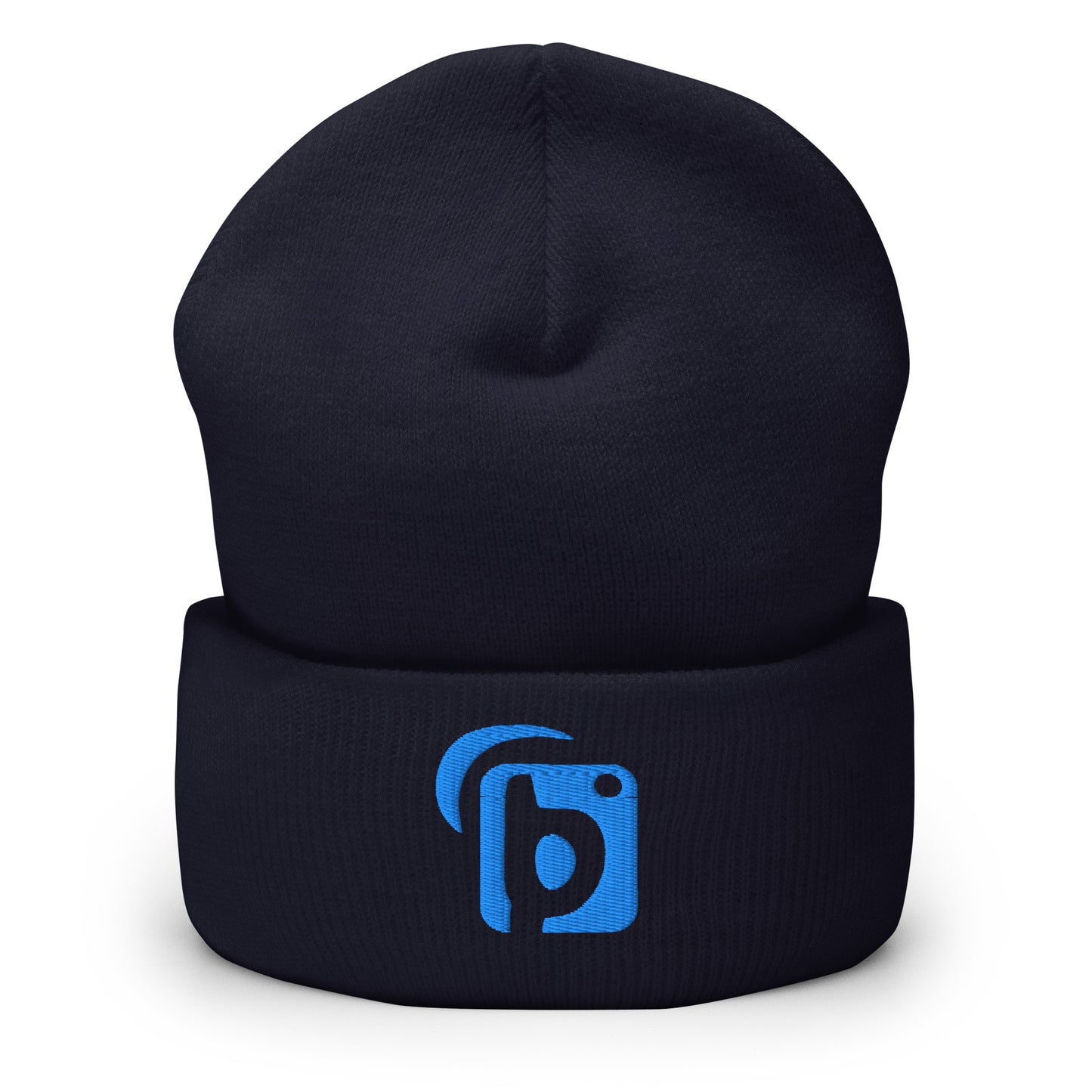 Blok Original Logo - Bright Blue Embroidery - Premium Cuffed Beanie