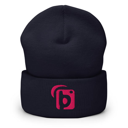 Blok Original Logo - Pink Embroidery - Premium Cuffed Beanie