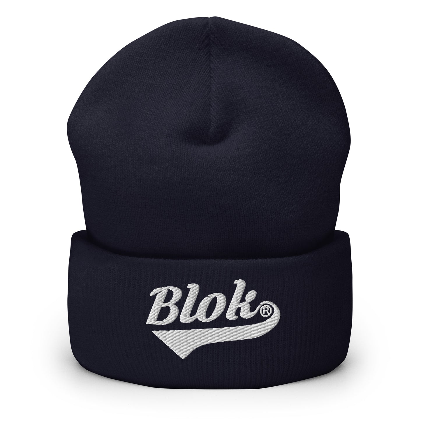 Blok Classic Logo - White Embroidery - Cuffed Premium Beanie