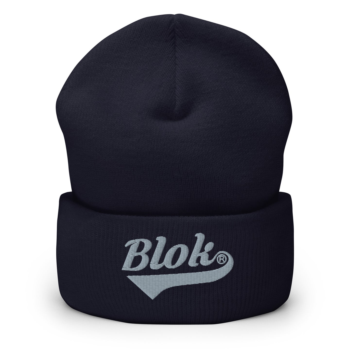 Blok Classic Logo - Grey Embroidered - Cuffed Premium Beanie