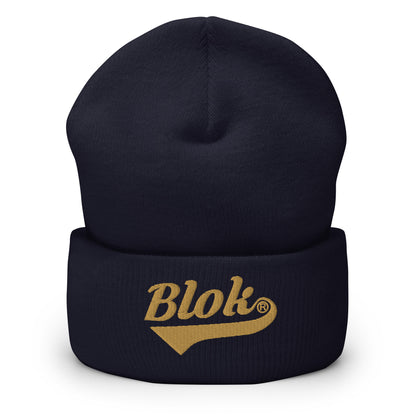 Blok Classic Logo - Gold Embroidery - Cuffed Premium Beanie