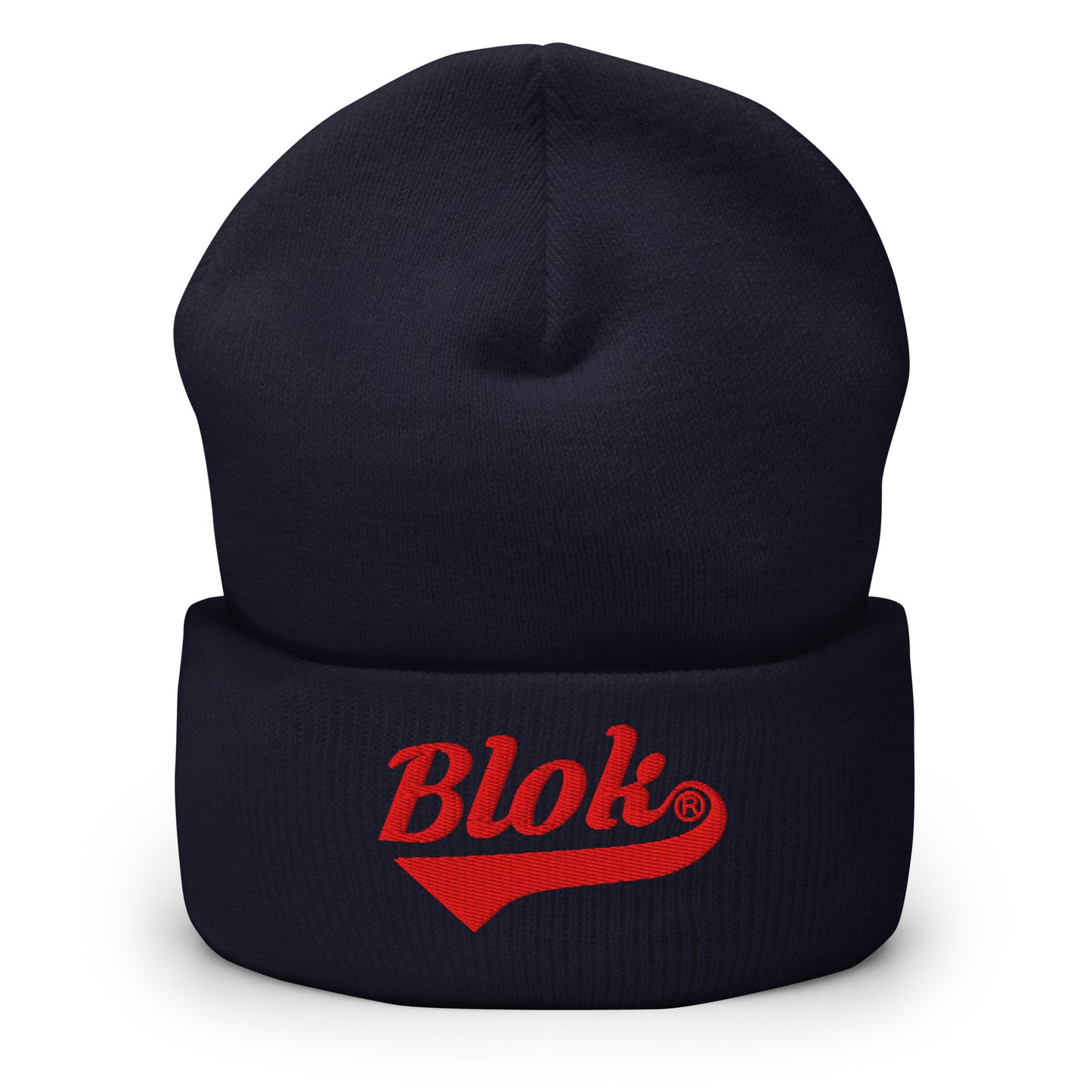 Blok Classic Logo - Red Embroidery - Cuffed Premium Beanie