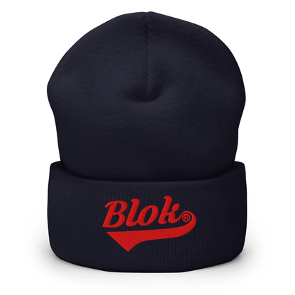 Blok Classic Logo - Red Embroidery - Cuffed Premium Beanie