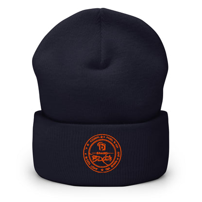 BLOK Apparel Stamp - Unisex Orange Embroidered Cuffed Beanie