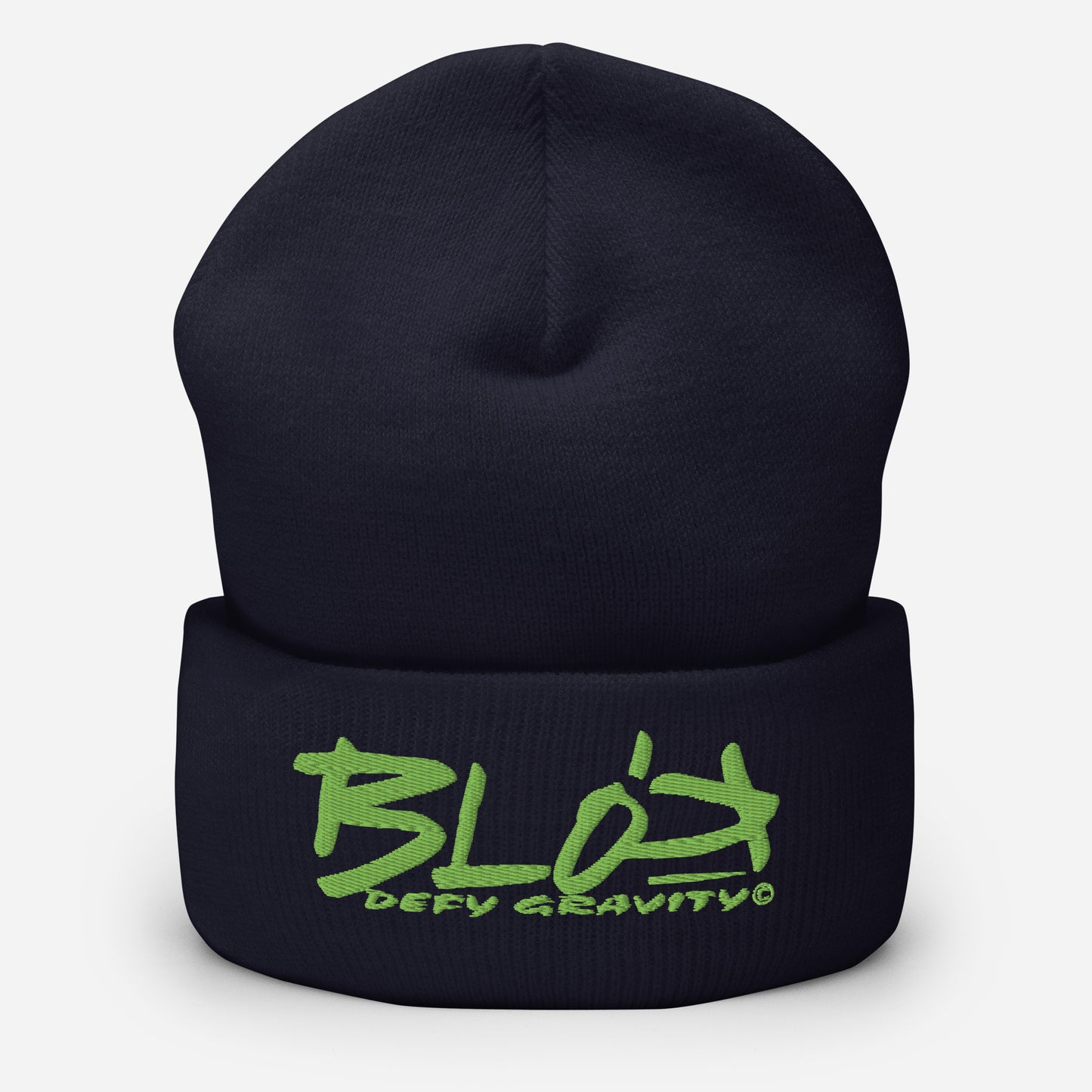 BLOK Defy Gravity - Unisex Sage Green Embroidered Cuffed Beanie