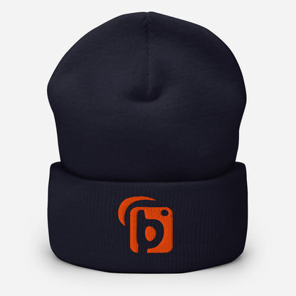 BLOK Original Logo - Unisex Orange Embroidered Cuffed Beanie