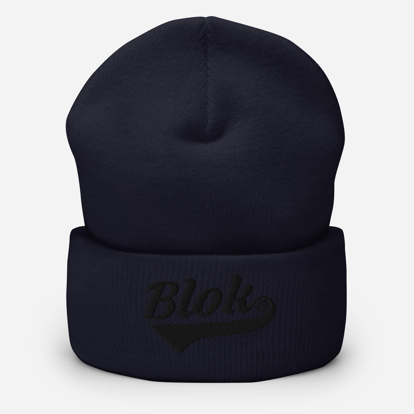 BLOK Classic Logo - Unisex Black Embroidered Cuffed Beanie