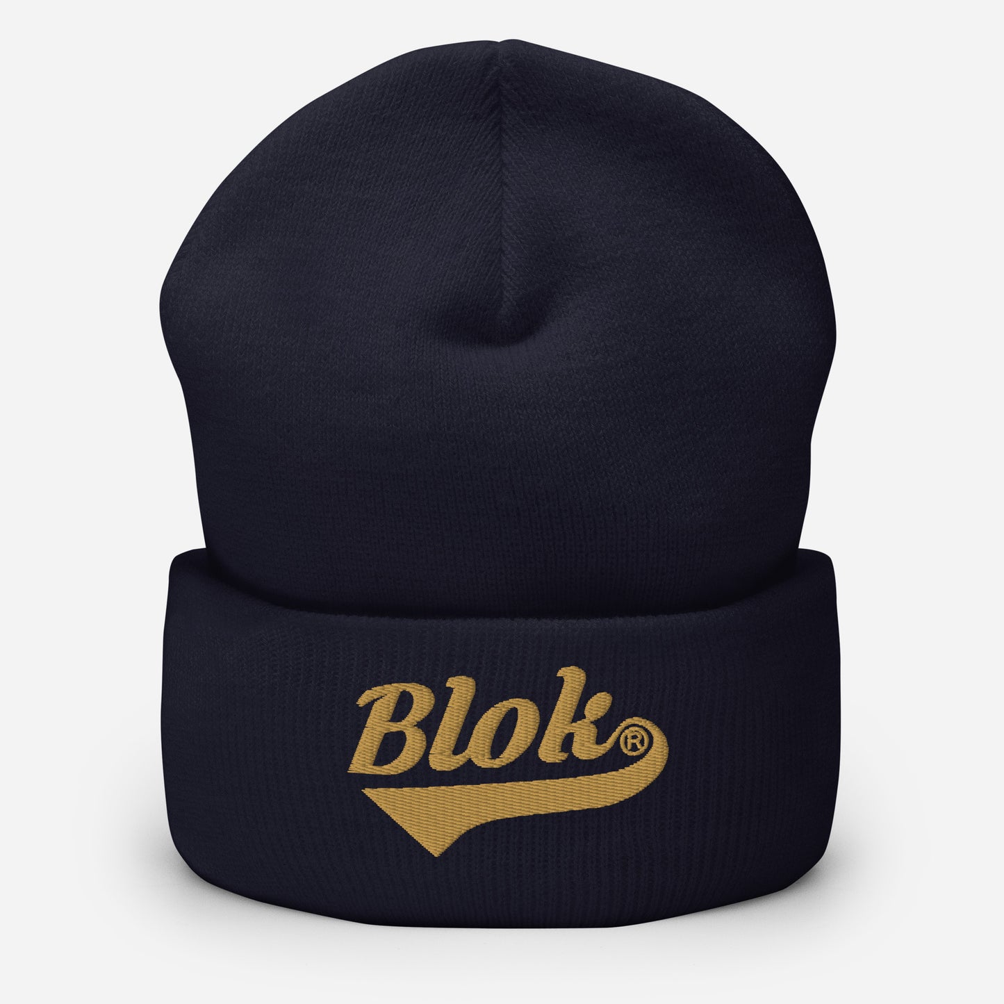 BLOK Classic Logo - Unisex Gold Embroidered Cuffed Beanie