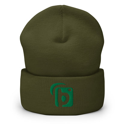 Blok Original Logo - Green Embroidery - Premium Cuffed Beanie