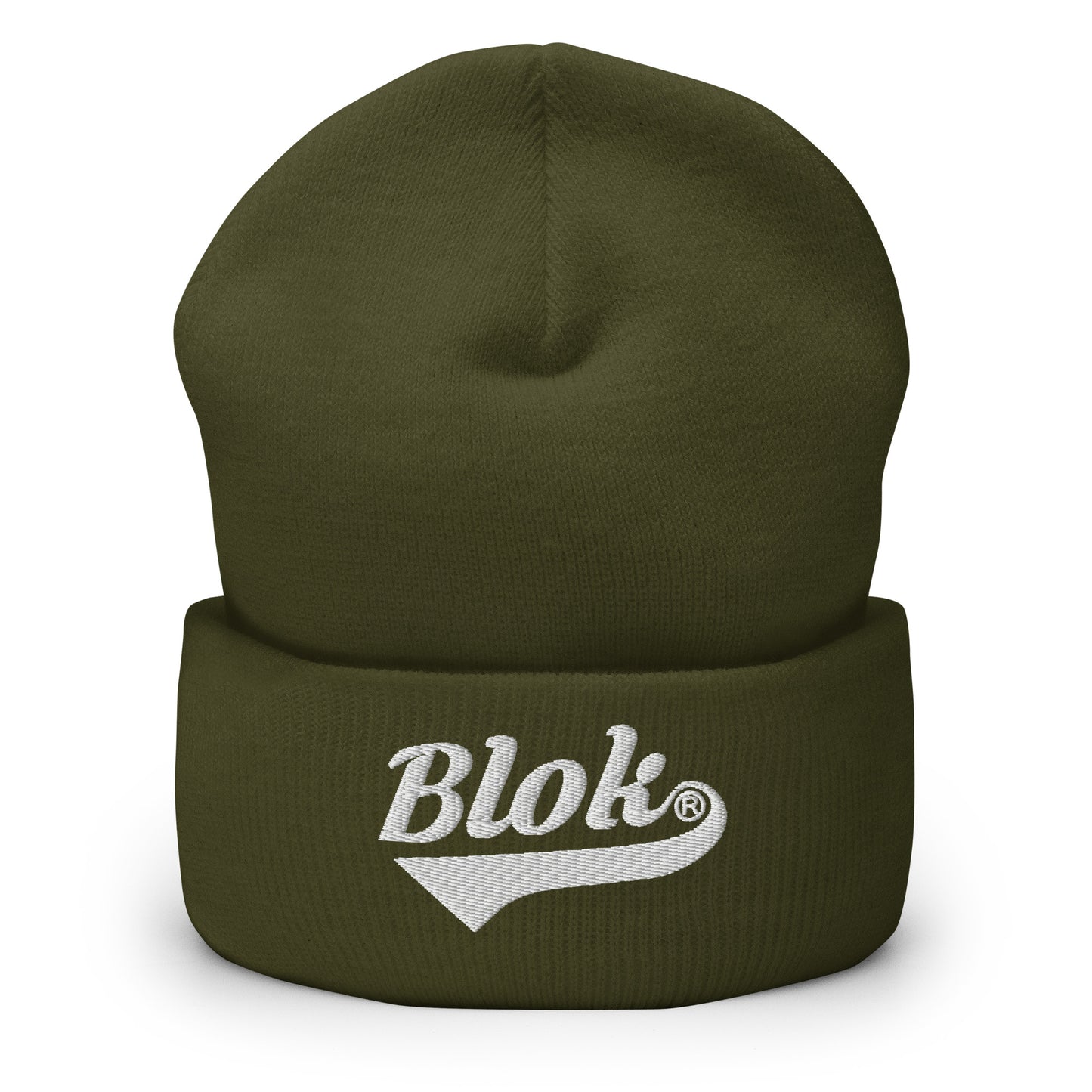 Blok Classic Logo - White Embroidery - Cuffed Premium Beanie