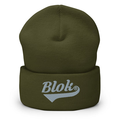 Blok Classic Logo - Grey Embroidered - Cuffed Premium Beanie