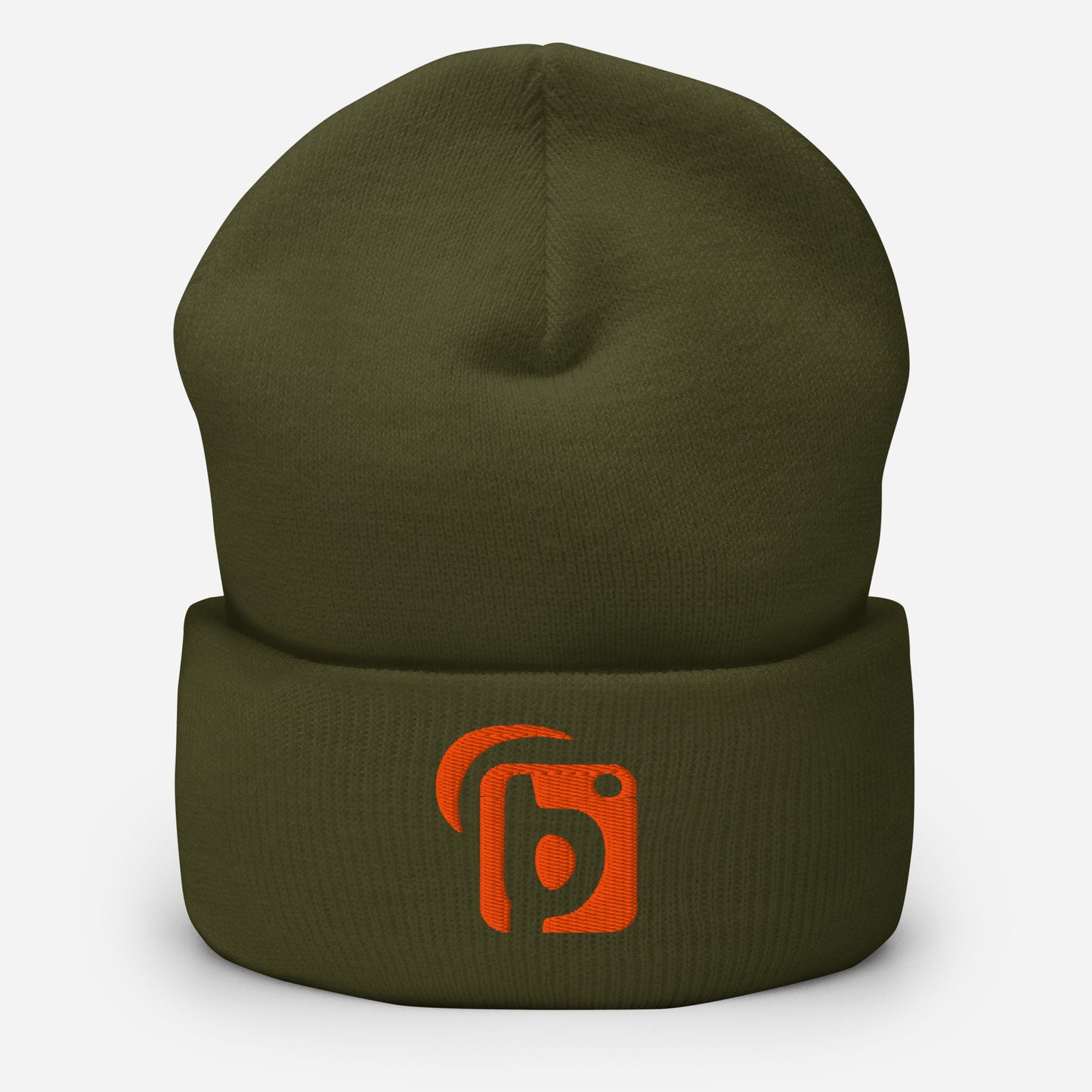 BLOK Original Logo - Unisex Orange Embroidered Cuffed Beanie