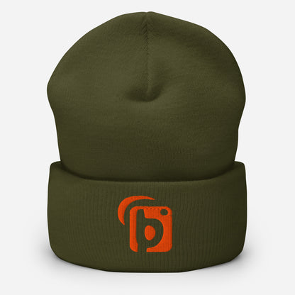BLOK Original Logo - Unisex Orange Embroidered Cuffed Beanie
