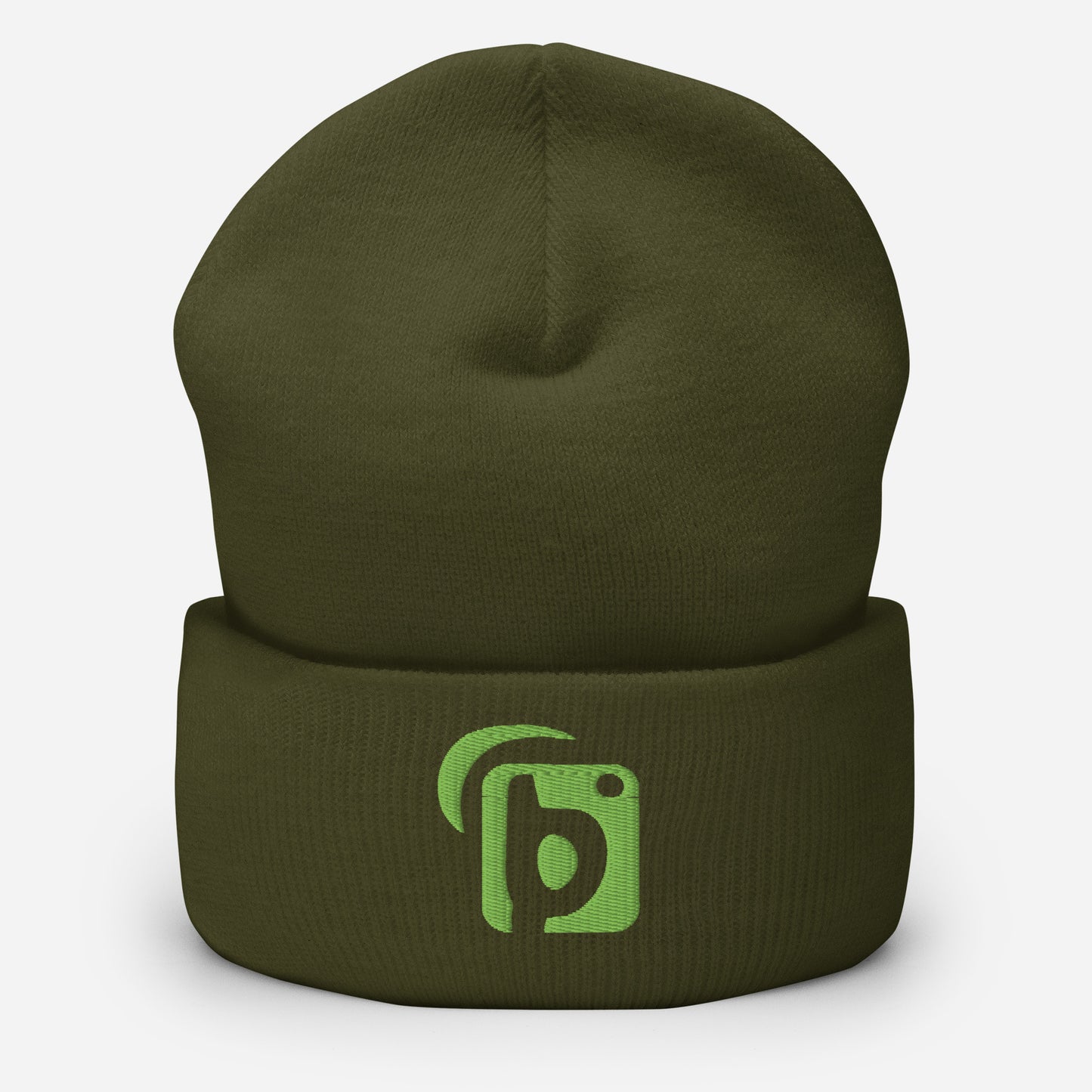 BLOK Original Logo - Sage Green Embroidered Cuffed Beanie