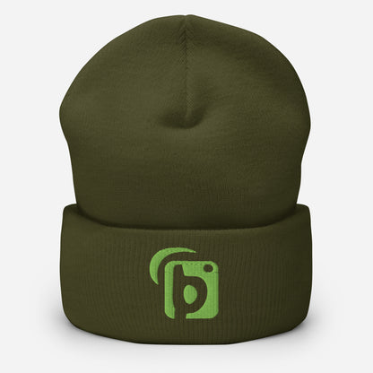 BLOK Original Logo - Sage Green Embroidered Cuffed Beanie