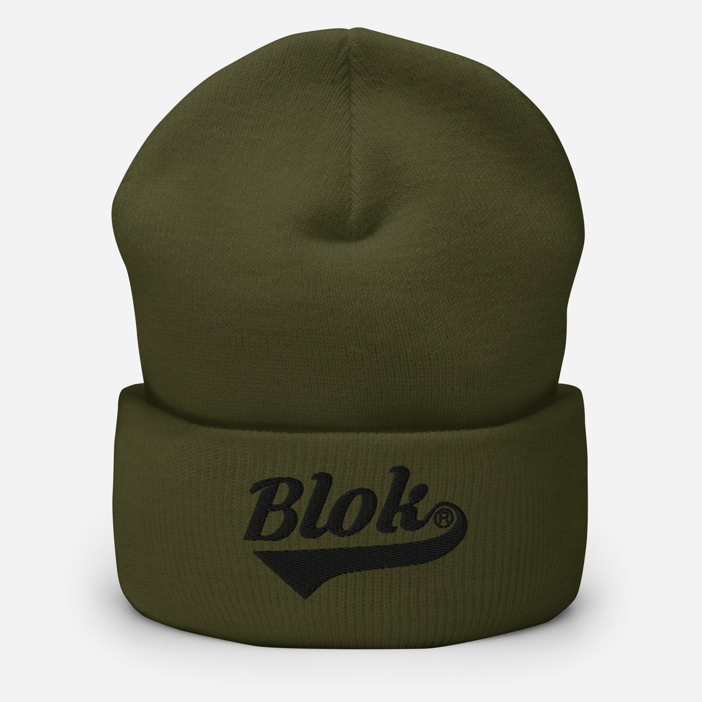 BLOK Classic Logo - Unisex Black Embroidered Cuffed Beanie