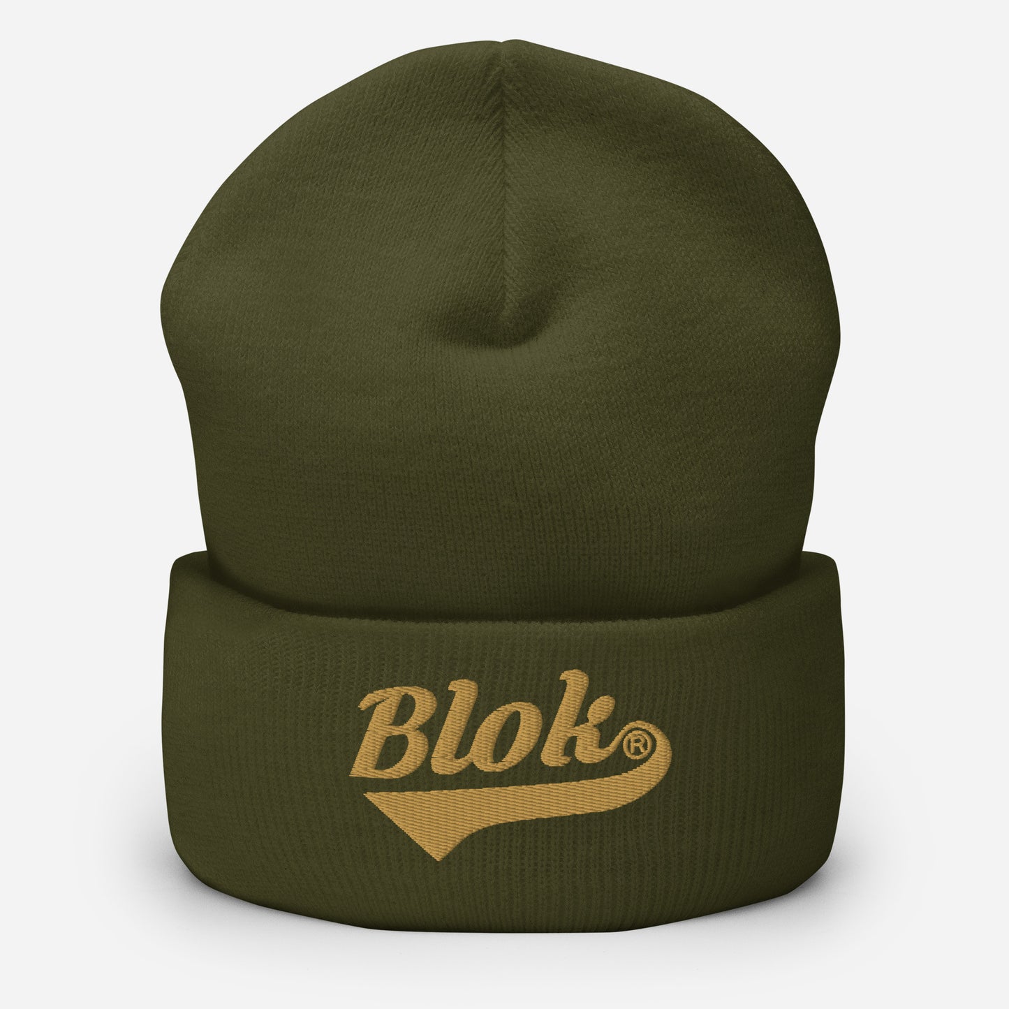 BLOK Classic Logo - Unisex Gold Embroidered Cuffed Beanie
