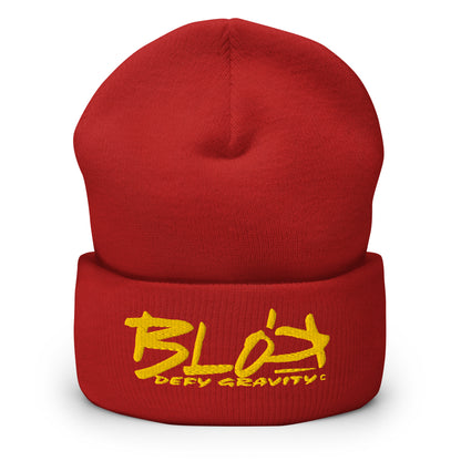 Blok Defy Gravity - Yellow Embroidery - Premium Cuffed Beanie
