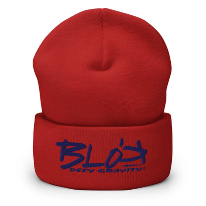 Blok Defy Gravity - Navy Blue Embroidery - Premium Cuffed Beanie