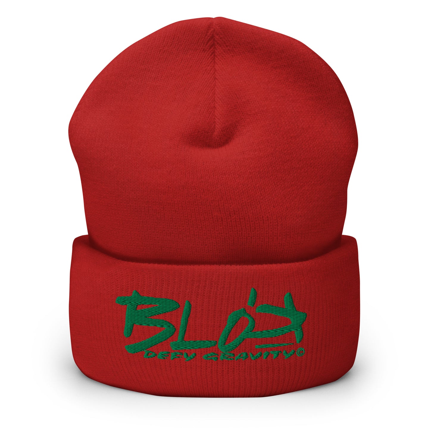 Blok Defy Gravity - Dark Green Embroidery - Premium Cuffed Beanie